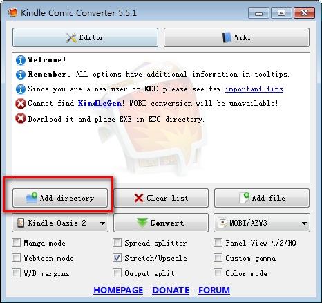 KindleComicConverter,文件转换.