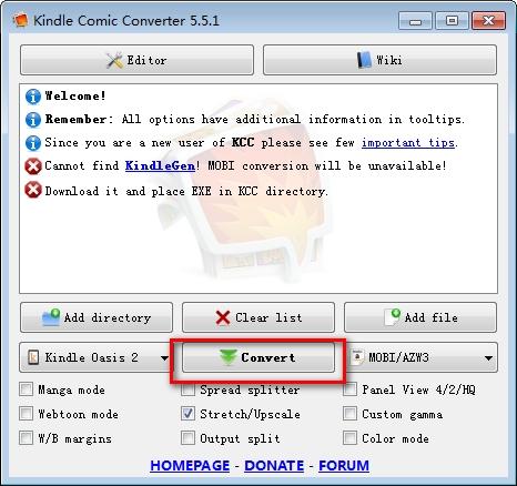 KindleComicConverter,文件转换.